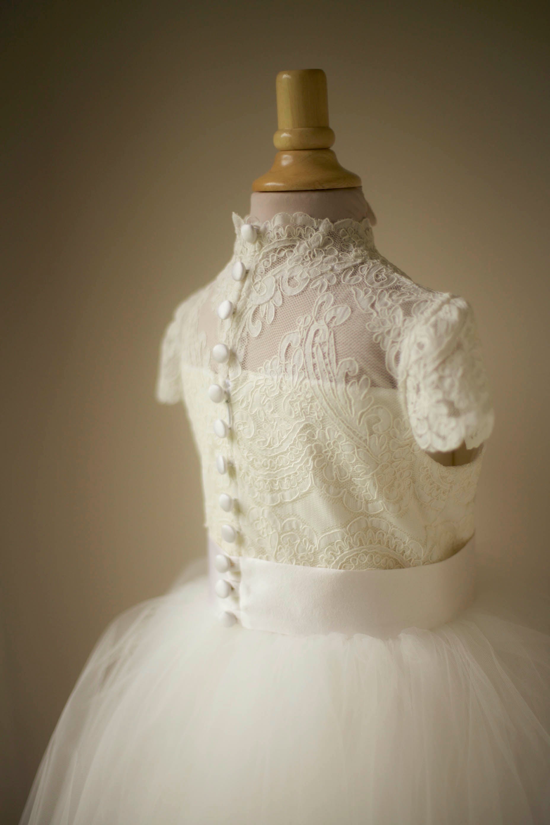 high neck communion dress