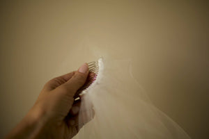 communion veil with hair comb