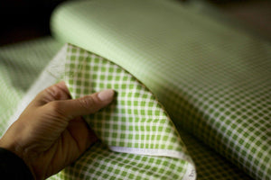 green check fabric