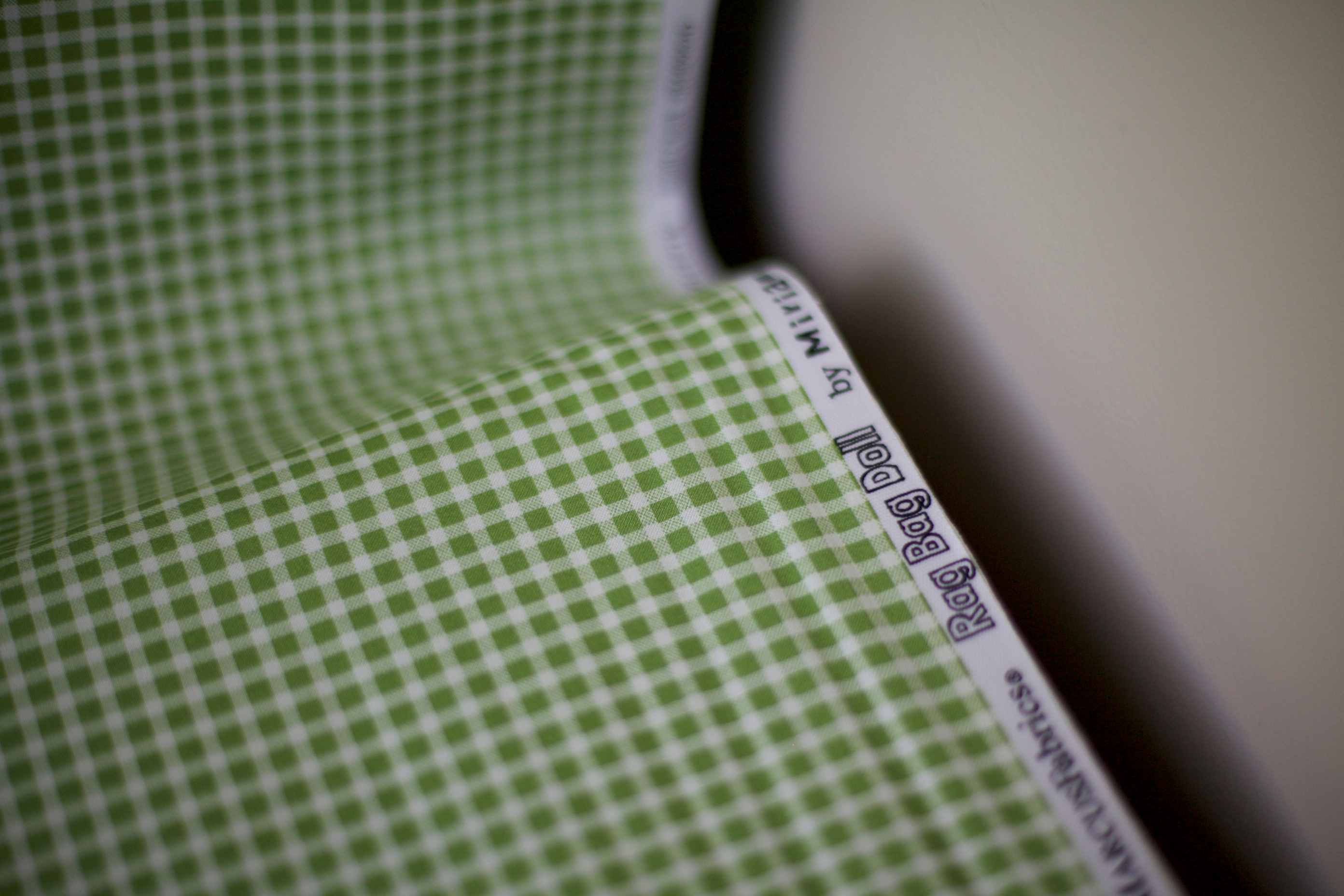 check cotton fabric green