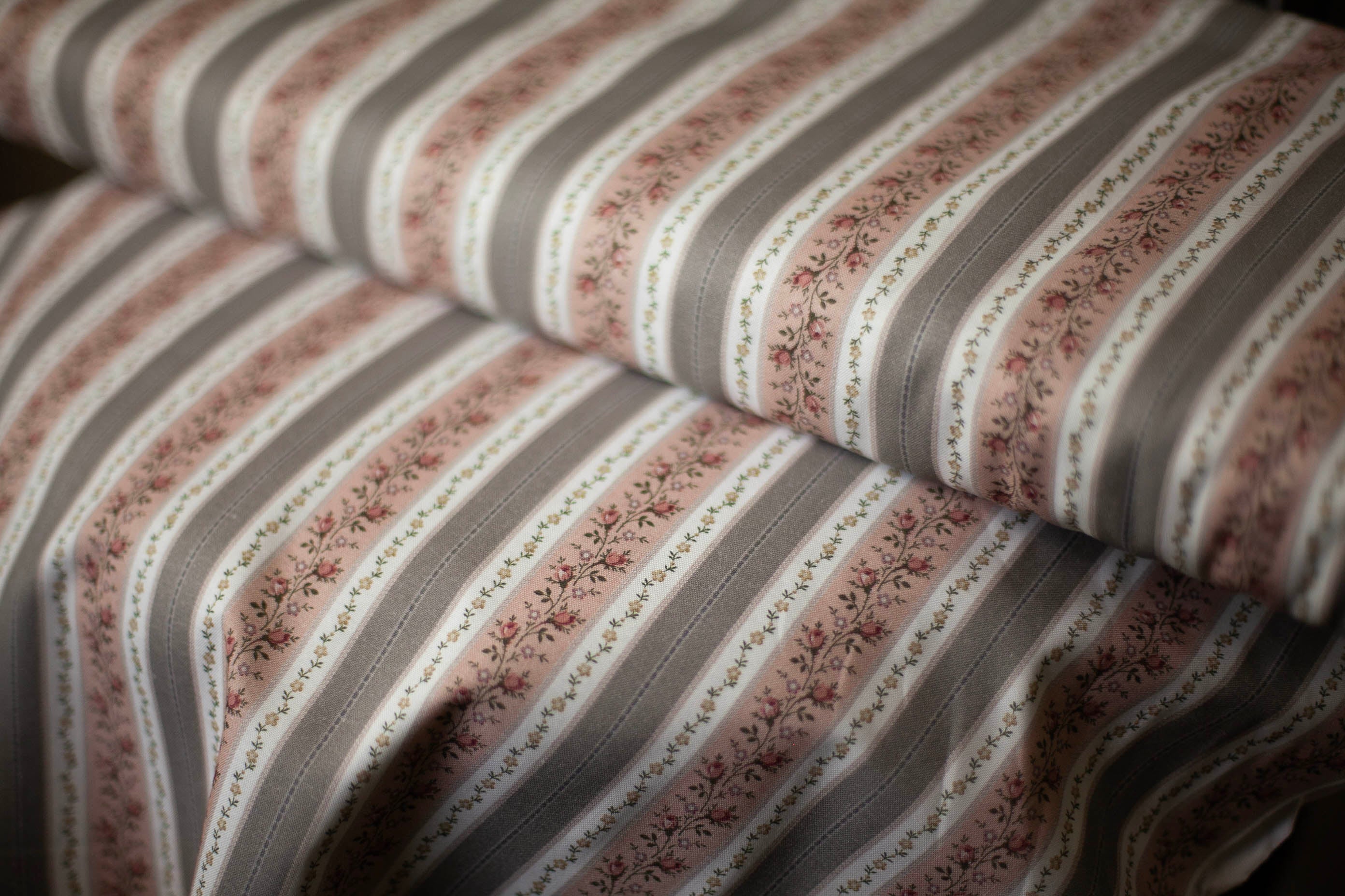 stripe roses cotton fabric
